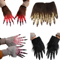 Halloween Cosplay Wolf Claw Shape Gloves Full Finger Mitten Carnivals Outdoor Gloves Rubber Gloves for Boys Girls WON — image 2 of 13