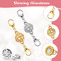 6PCS/12PCS Magnetic Jewelry Clasps with Lobster Clasp, Strong Magnetic Rhinestone Clasps for Jewelry Making Necklace Bracelet Connector and Extender — image 5 of 18