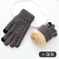 Touchscreen Winter Gloves for Men - Double Layer Fleece Lined, Cold Weather Thermal Gloves, Soft Cashmere-Like Knit — image 10 of 12