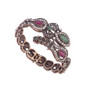 Blucome Latest Vintage Women Party Bangles Red Acrylic Resin Lily Flower Bracelets Full Crystals Turkish Bijuterias Hand Jewelry — image 7 of 14