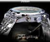 Jaragar 3 Dial Men's Automatic Watch Stainless Steel Mechanical Men's Watches Date Week Display Luminous Wristwatch Blue Glass — image 11 of 20