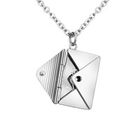 Fashion Can Open Envelope Lovers Pendant Necklace Jewelry for Birthday Gift — image 2 of 11
