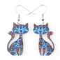 Bonsny Cute Lovely Cat  Earrings Acrylic Printing Patterns 2017 New Design Drop Earrings For Girls Woman Jewelry — image 9 of 20