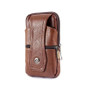 Men Leather Waist Bag, Multifunction Fanny Pack, Large Capacity Belt Bag,Brown Shoulder Bags Crossbody Bags,Multi-layer Buckle Mobile Phone Bag — image 10 of 20