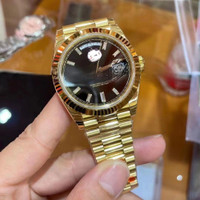 Black Crystal Log Watch for Men – Automatic Mechanical Movement, Stainless Steel Band, Water-Resistant, Dual Calendar Display — image 2 of 22