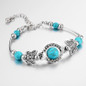 Women Fashion   Turquoise Beads Charm Bracelet Jewelry Vintage Butterfly Chain Beads Bracelet & Bangle Wedding Gift — image 5 of 10