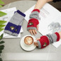 Autumn and winter heart-shaped contrasting color retro warm fashion finger gloves — image 19 of 20