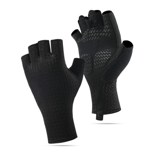 1pair Fingerless Sun Protecting Gloves Breathable Cycling Gloves Driving Gloves for Outdoor Activity — image 1 of 10