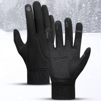 Winter Gloves for Men Cycling Gloves Running Gloves Touch Screen Anti-slip Windproof Thermal Sports Gloves with Updated Thickend Fleece Lining for Cycling Running Hiking Driving — image 2 of 10