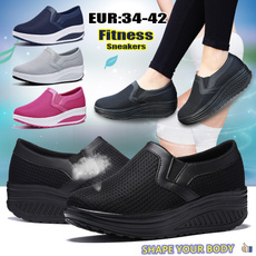 New Women's Mesh Breathing Shake Shoes Fashion Casual Lightweight Wedges Fitness Sneakers Platform Shoes — image 3 of 23