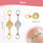 6PCS/12PCS Magnetic Jewelry Clasps with Lobster Clasp, Strong Magnetic Rhinestone Clasps for Jewelry Making Necklace Bracelet Connector and Extender — image 7 of 18