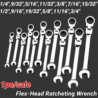 1pc Imperial Flex-Head Ratcheting Combination Wrench SAE 72 Teeth 12 Point Dual-purpose Ratchet Spanner Wrench Universal Hand Tools Car Repair Tool — image 2 of 36