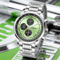 Men's Chronograph Watch, 43.5MM Large Dial Pilot Watch with Slide Rule Bezel, Stainless Steel Band Quartz Wristwatch, Date Display, Daily Water Resistant, Luxury Business Sport Watch for Men — image 16 of 36