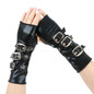 Punk PU Leather Fingerless Gloves with Metal Clasp Fashion Cosplay Costume Props — image 8 of 11