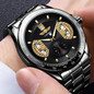 Luxury Automatic Mechanical Watch for Men, Big Dial Tourbillon Chronograph with Tachymeter, Waterproof Custom Stainless Steel Wristwatch — image 10 of 11