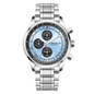 Men's Chronograph Watch, 43.5MM Large Dial Pilot Watch with Slide Rule Bezel, Stainless Steel Band Quartz Wristwatch, Date Display, Daily Water Resistant, Luxury Business Sport Watch for Men — image 23 of 36