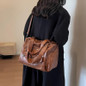 Women'S Large Capacity Genuine Leather Handbag - Elegant Brown Purse with Zipper Closure, Spacious Interior for Work, Travel, Everyday Use - Convertible Crossbody/Handbag/Clutch - Durable & Easy-Clean Design, Leather Purse, Travel Accessory — image 15 of 17