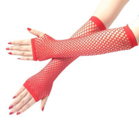 Fishnet Gloves Punk Fingerless Gloves for Nightclub and Costume — image 2 of 22