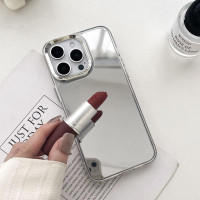 Luxury Plating Make Up Mirror Phone Case For iPhone 17 16 15 14 13 12 11 Pro Max XR X XS Hard Acrylic Shockproof Bumber Cover — image 2 of 9