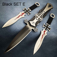 Survival Tactics Fight Combat knife SET Kits , 3-IN-1 One Folding Blade Knife and Two Throwing Knifes , Outdoor Camping First Aid & Survival Kits — image 2 of 9