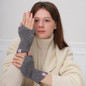 Keep Warm Lengthen Wrist Gloves Solid Color Half Finger Mitten for Teens — image 10 of 20