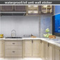 Kitchen Backsplash Stickers Wallpaper, Kitchen Stickers Self Adhesive Kitchen Aluminum Foil Stickers Oil Proof Waterproof Stove Sticker, for Countertop Drawer Cabinets Shelf Liner, Peel and Stick Easy To Use — image 6 of 9