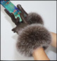 Genuine Sheepskin Gloves with Fox Fur Cuff | Winter Warm Touchscreen Riding Gloves — image 7 of 17