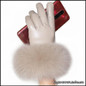 Genuine Sheepskin Gloves with Fox Fur Cuff | Winter Warm Touchscreen Riding Gloves — image 17 of 17