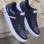 Men’s Striped Low-Top Skateboard Sneakers – Breathable, Cushioned, Lace-Up – All-Season Casual & Sporty Footwear — image 6 of 10