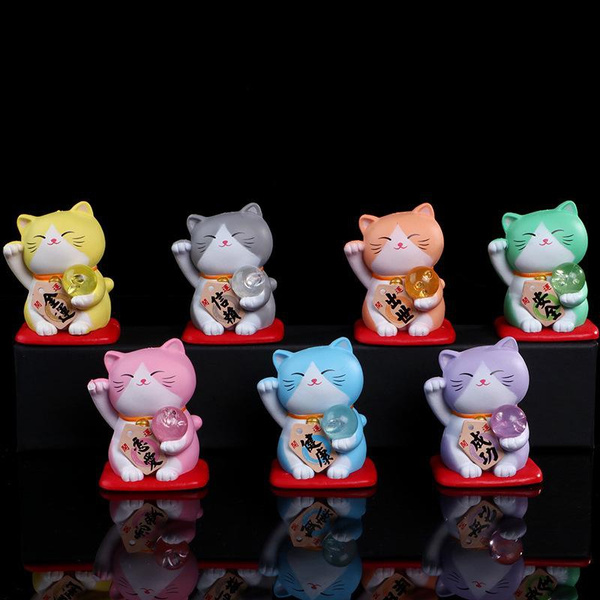 1PC Cartoon Cat Figurine Animal Model Ornament Home Craft Decor Glass Decoration DIY Accessories — image 1 of 9