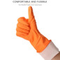 3 Pairs Rubber Cleaning Gloves Latex Free Dishwashing Gloves - 13" Reusable Nitrile Gloves Large, Green+Orange+Red — image 6 of 9