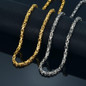 Man's Fashion Jewelry 4MM Silver Gold Plated Stainless Steel Byzantine Link Chain Necklace for Men — image 4 of 18