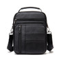 Genuine Leather Messenger Bag - Black, Multi-Compartment, Adjustable Strap, Ideal for Men's Daily Commute, Business, Travel — image 23 of 29