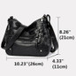 Women's Soft Leather Bag Waterproof Multi-Zipper Leather Satchel Outdoor Travel Shoulder Bag Crossbody Bag Casual Handbag Messenger Bag — image 6 of 24