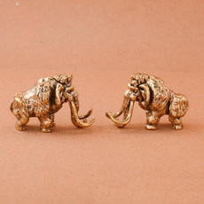 Antique Bronze Cute mammoth Miniature Figurines Desk Ornament Decorations Accessories Copper Animal Sculpture Home Decor Crafts — image 3 of 8