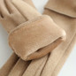 1 pair of thermal gloves, suitable for girls in winter, velvet, windproof and cold-proof temperament, elegant touch-screen split-finger gloves, left and right hands — image 12 of 22