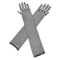 Sexy Fishnet Gloves Long Mesh Fingerless Gloves for Rave Halloween Cosplay Party — image 2 of 12