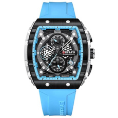 Luxury Chronograph Watches For Mens Rubber Strap Black Waterproof Date Analog Quartz Watch — image 3 of 9