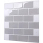 4PCS Home Decor White/Biege/Gray/Light Green/Black 3D Brick Wall Waterproof Self-Adhesive Brick Wall Stickers 3D Tile Wallpapers Bathroom Kitchen Decoration Mosaic Tile Wall Sticker — image 15 of 19
