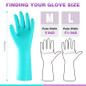 Reusable Dishwashing Cleaning Gloves With Latex Free, Cotton Lining,Kitchen Gloves 2 Pairs,Purple+Blue Medium — image 7 of 8
