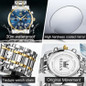 Watches For MenLuxury Big Face Mens Watch Stainless Steel Quartz Analog Dress Watches For Men Luminous Multifunction Chronograph Man Watch Relojes De Hombre — image 6 of 7