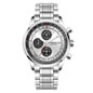 Men's Chronograph Watch, 43.5MM Large Dial Pilot Watch with Slide Rule Bezel, Stainless Steel Band Quartz Wristwatch, Date Display, Daily Water Resistant, Luxury Business Sport Watch for Men — image 21 of 36