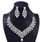 Bridal Wedding Jewelry Set for Rhinestone Choker Earrings Crystal Tiara for Wome — image 11 of 12