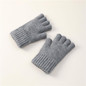 Fashion Gloves Solid Color Knitted Gloves Half Finger Gloves for Office Workers — image 7 of 15