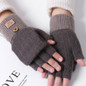 Cotton Gloves Stretchy Mittens Adult Plush Half&Full Finger Gloves with Flip Top Knitted Warm Gloves for Cold Weather ETE — image 19 of 19