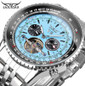Automatic Watches for Men Fashion Brand JARGAR Men's Big Face Automatic Mechanical Male Wrist Watch Steel — image 11 of 25