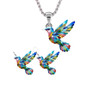 Cute Hummingbird Pendant Necklace Earrings Colorful Charm Jewelry Set for Her — image 10 of 10