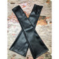 Black Long Fingerless Gloves PU Leathers Punk Gloves Thimb Hole Mittens — image 4 of 12