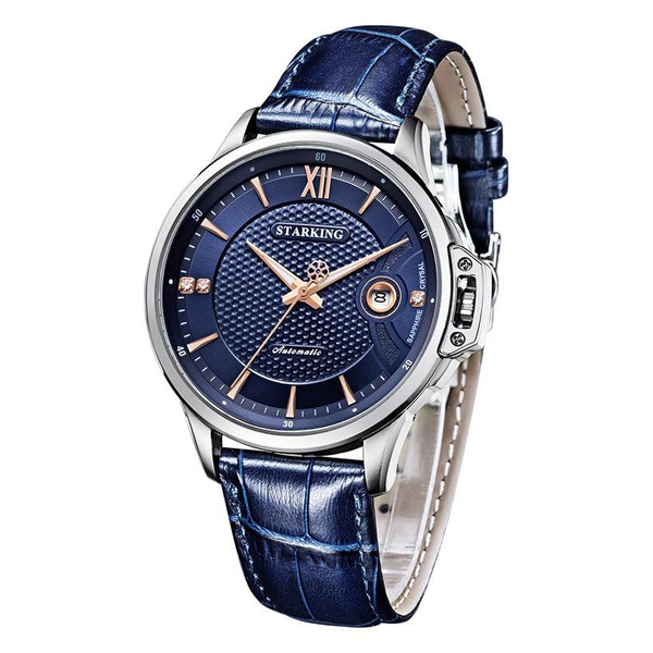 STARKING Men's Automatic Mechanical Watch with Date, Water Resistant, Blue Dial, Stainless Steel — image 1 of 10