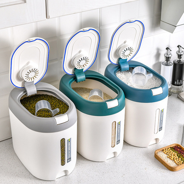 Food Storage Box Kitchen Storage Tank Plastic Container to 10kg Kitchen Organizer Anti Deform Food Sealed Jar RTU — image 1 of 19